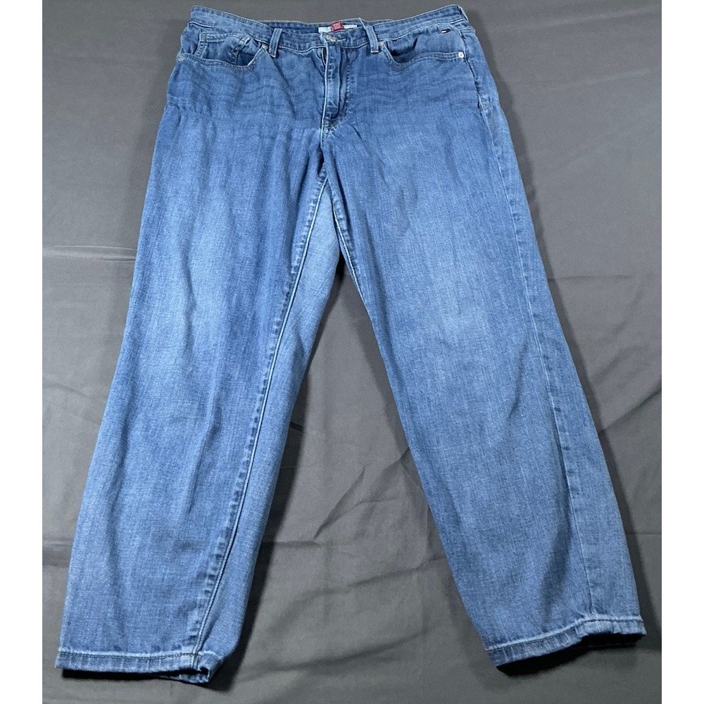 Tommy Hilfiger Denim Womens 12 Medium Wash Straight Leg Stretch Jeans Blue